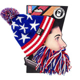 Beard Hat Beanie - USA Flag Patriot Beard Head