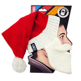 Santa Knit Beard Hat - Funny Christmas Beard Head