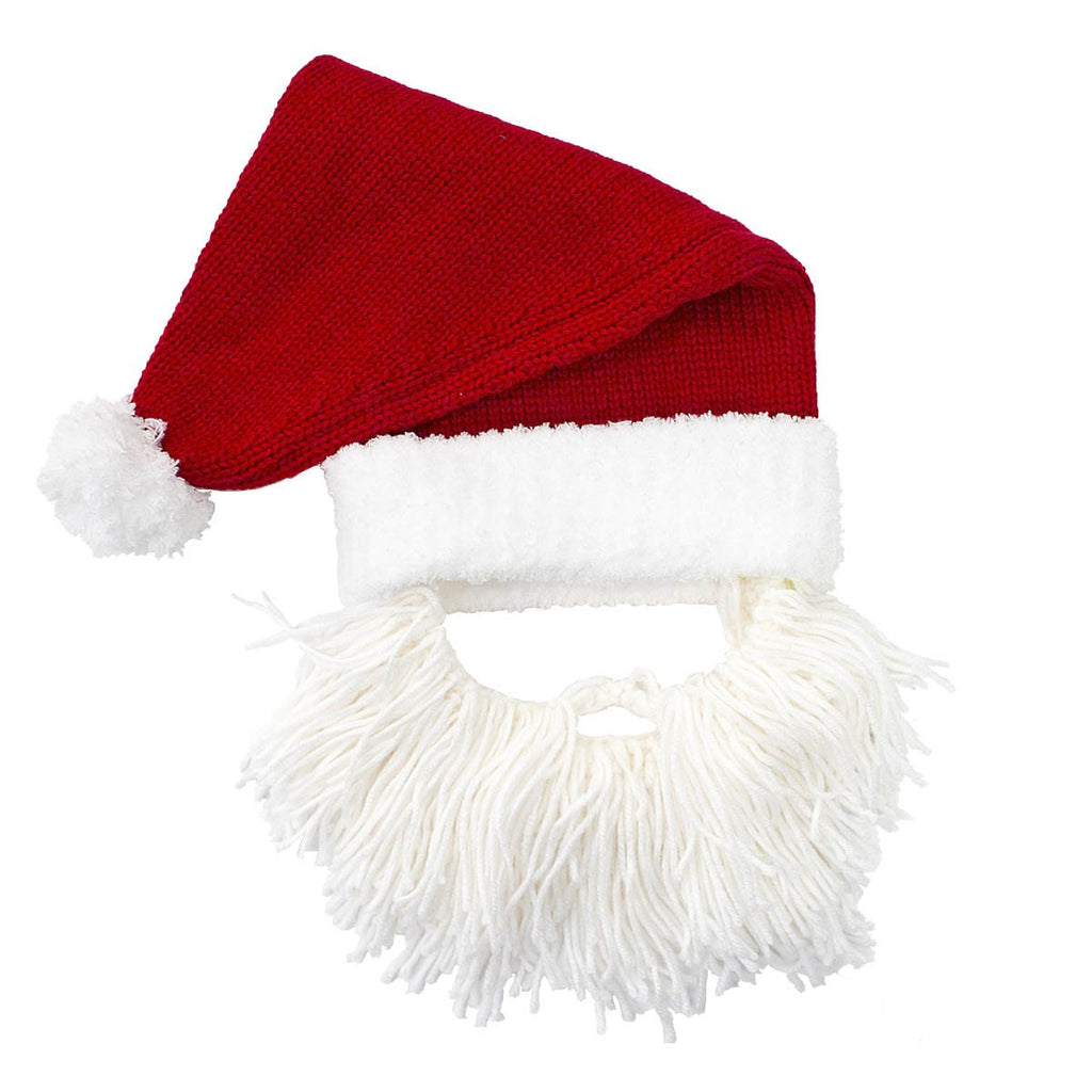 Santa Beard Hat Beanie - Funny Knit Christmas Beard Head