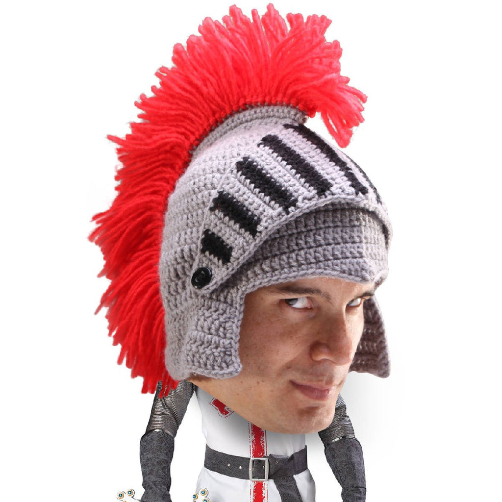 knit crochet knight helmet