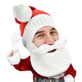 Santa Knit Beard Hat - Christmas Beard HeadSanta Knit Beard Hat - Funny Christmas Beard Head