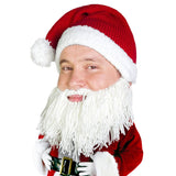 Santa Knit Beard Hat - Funny Christmas Beard Head